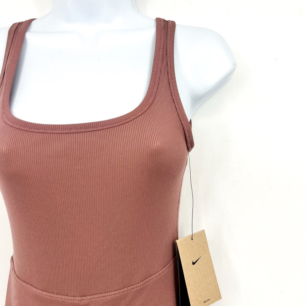 NIKE Women's One Dri-fit Scoop Neck Tank Dress XS Pink Smokey Mauve Skort NWT