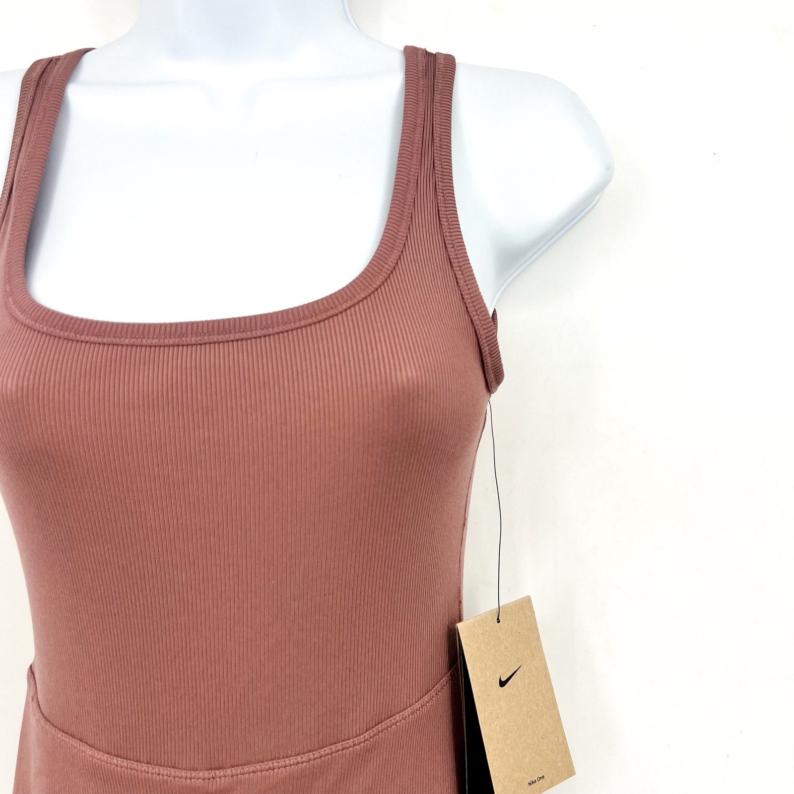 NIKE Women's One Dri-fit Scoop Neck Tank Dress XS Pink Smokey Mauve Skort NWT