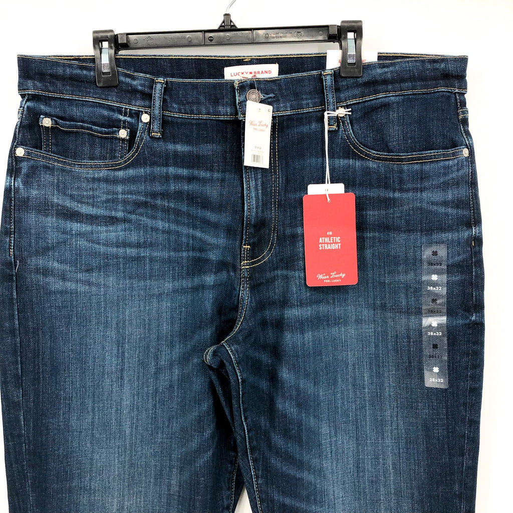 LUCKY BRAND Men's 410 Athletic Straight Jeans Size 38x32 Blue Royce Stretch NWT