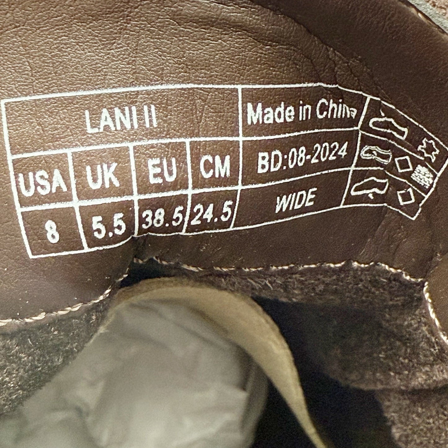 VIONIC Womens Lani ll Combat Boot US 8 Wide Brown Suede Water Repellent NWOB