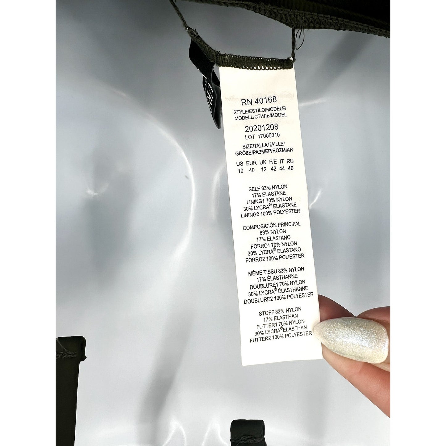 LAUREN RALPH LAUREN High Neck One-Piece Swimsuit 10 Olive Green Beach Club NWT