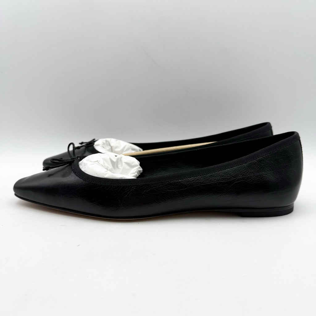 Veronica Beard Womens Catherine Ballet Flats US 9.5 M Black Leather NIB