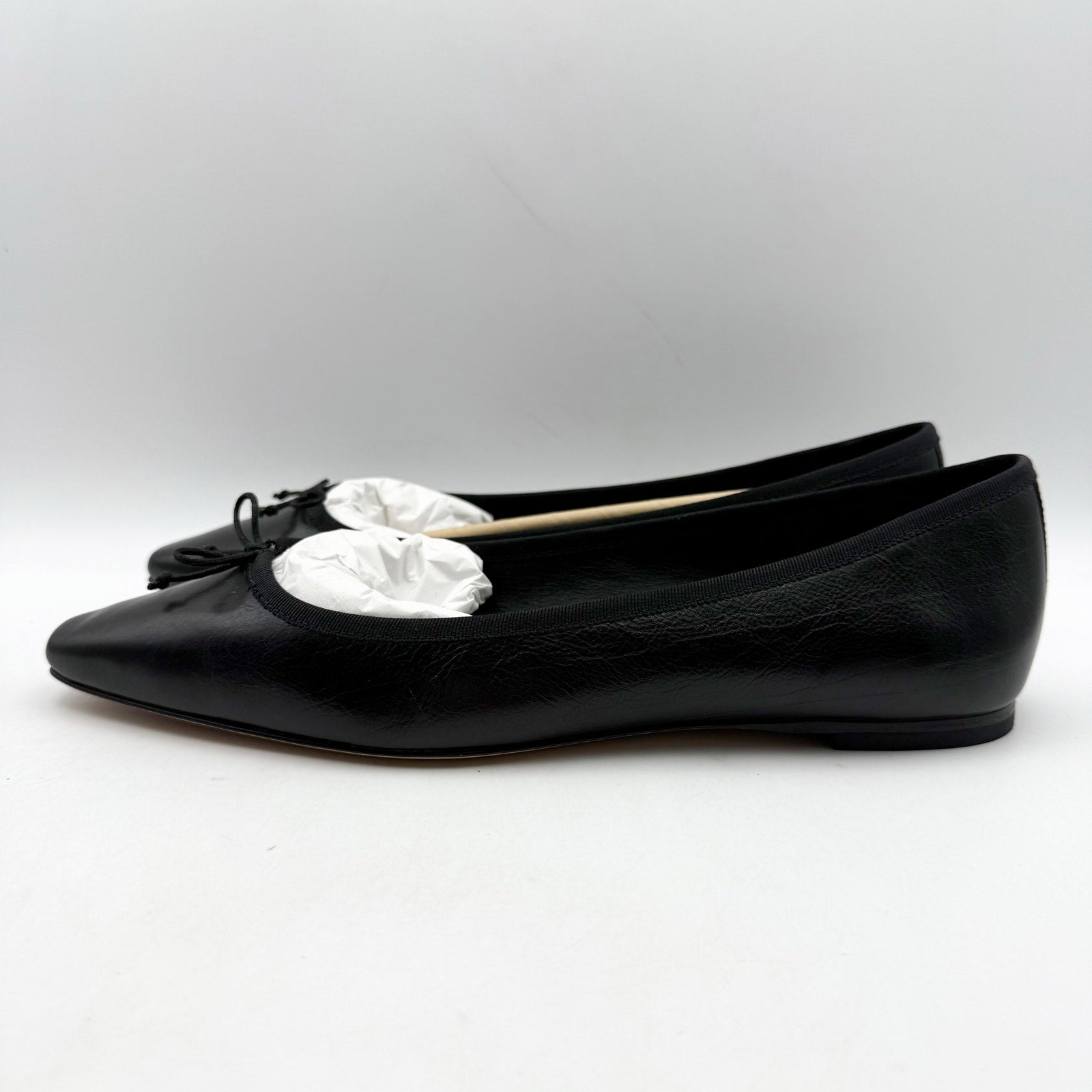 Veronica Beard Womens Catherine Ballet Flats US 9.5 M Black Leather NIB