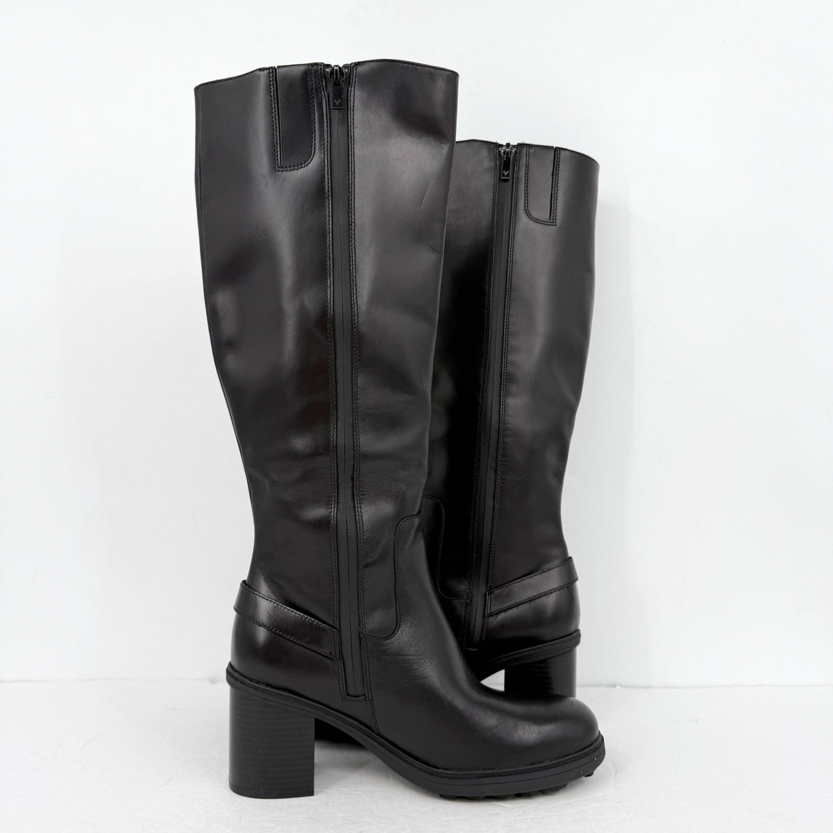 Vionic Womens Trabuco Knee High Boots US 9.5 Wide Black Leather Waterproof NWOB