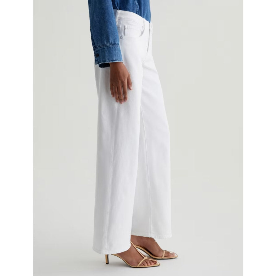 AG ADRIANO GOLDSCHMIED Womens Adria Wide Leg Jeans Size 24 White Low-Rise NWT