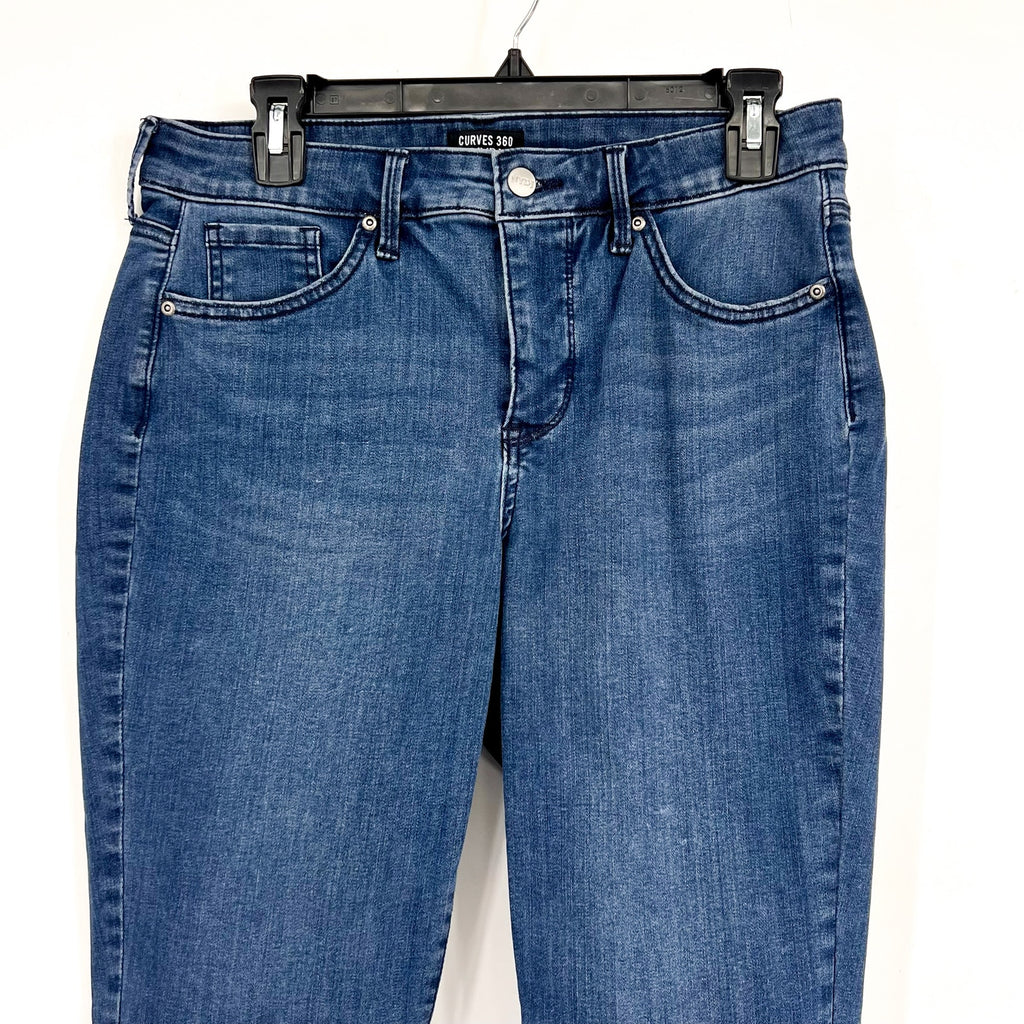 NYDJ Curves 360 Womens Slim Straight Crop Jeans Size 8 Caliente Blue NWOT