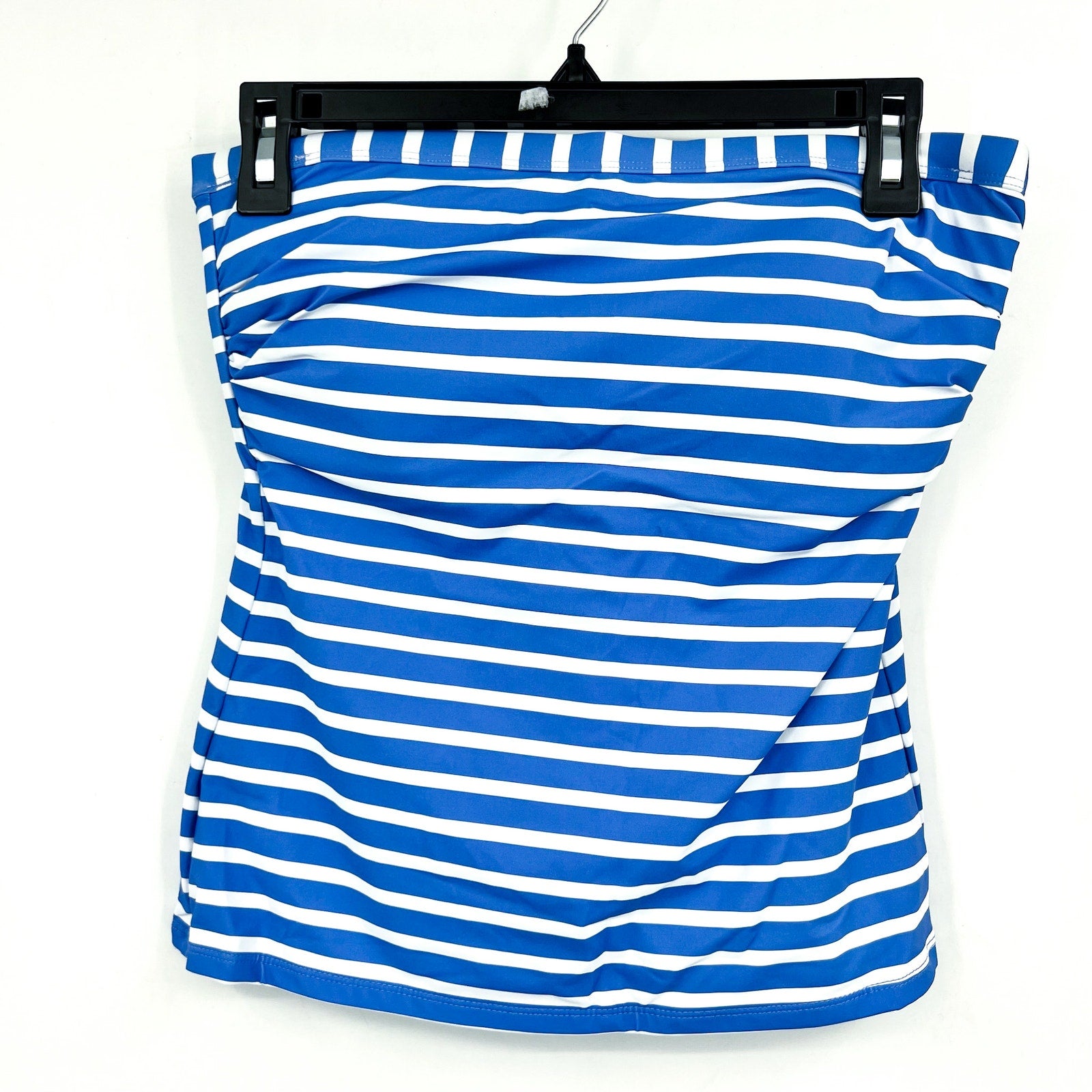 TOMMY BAHAMA Coastline Stripe Bandeau Tankini Top Medium Blue White NWT