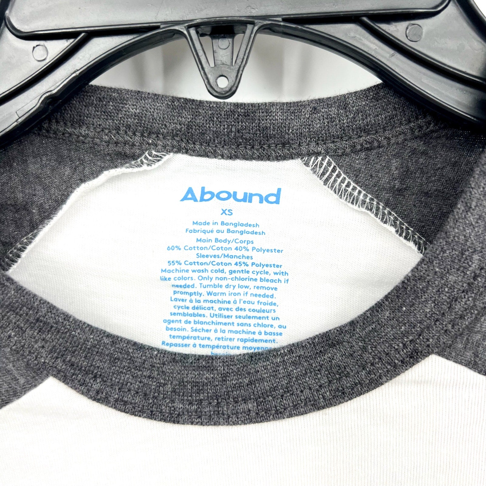 ABOUND Men's Raglan Baseball T-shirt XS White Grey Crewneck Short Sleeve NWOT