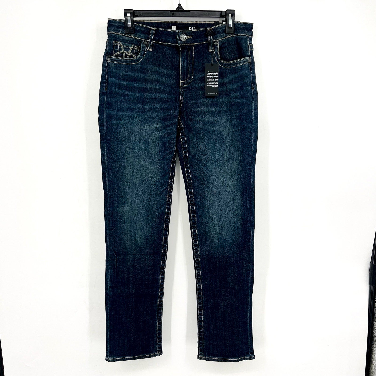 KUT FROM THE KLOTH Women's Stevie Straight Leg Jean Size 6 Blue Wise Wash NWT