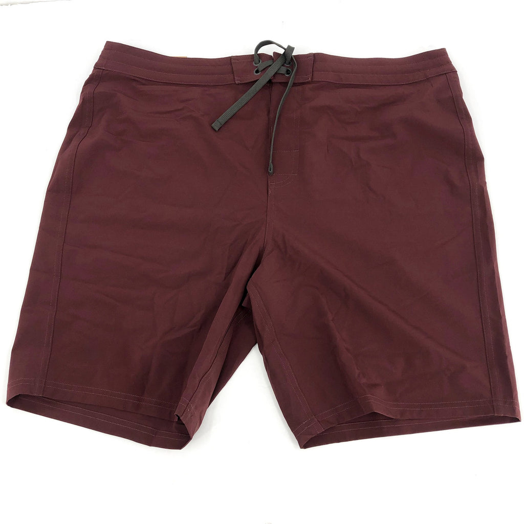 PRANA Men's Riveter Board Shorts Size 40 Dark Red Cacao 9" Inseam Drawstring NWT