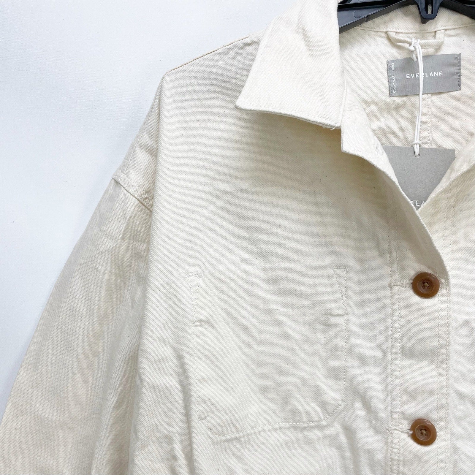 Everlane Womens The Cinchable Chore Jacket Medium Cream Bone NWT