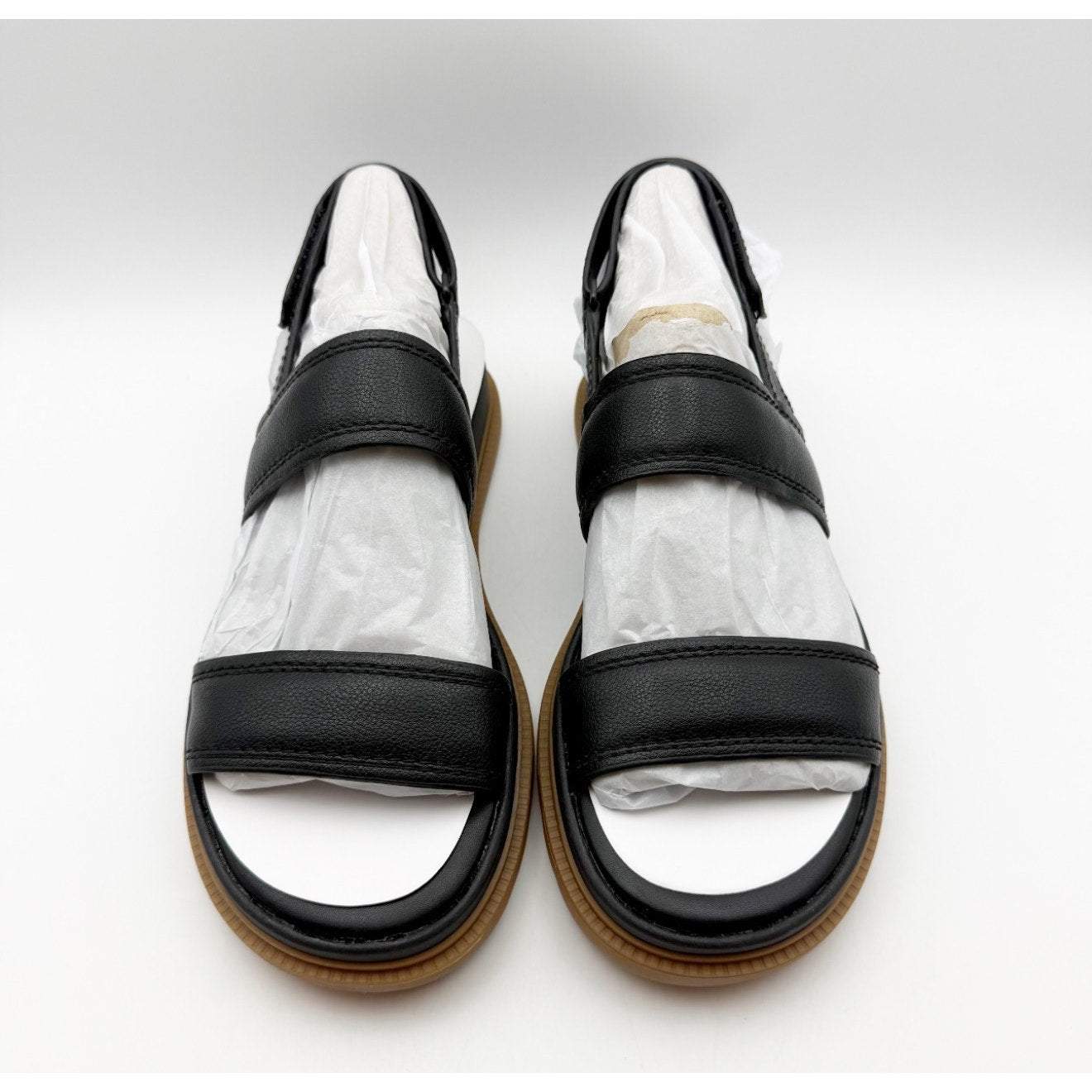 Naturalizer Womens Attract Platform Sandals Size 9 Wide EU 40 Black NIB