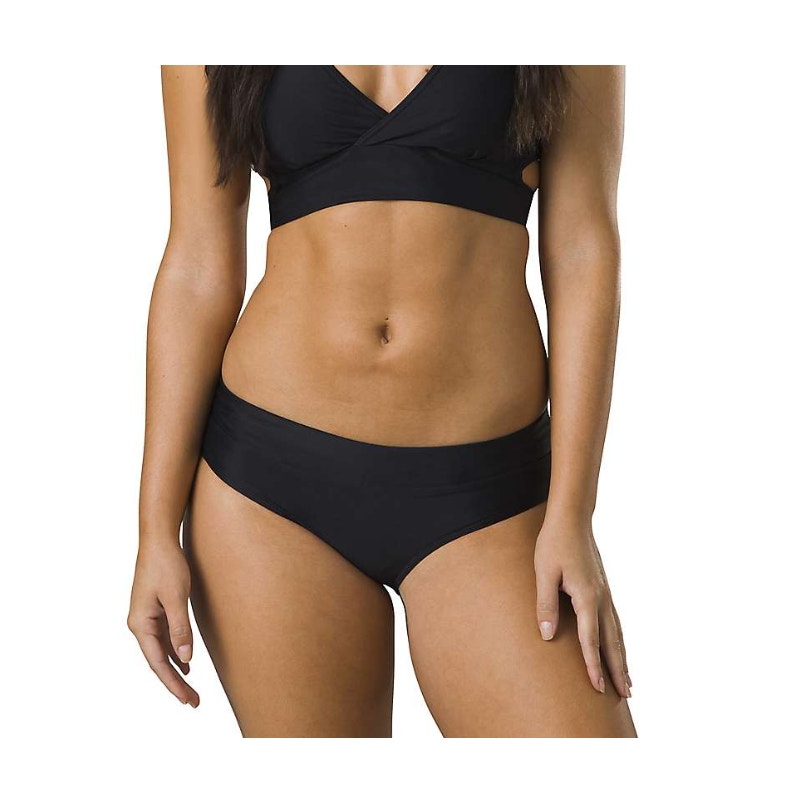 PRANA Women's Presolana Bikini Bottoms Medium Black Hipster Stretch NWT