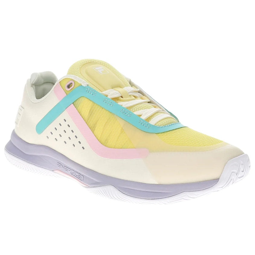 FILA Womens Volley Burst Pickleball Sneakers Size 8 White Yellow Athletic NWOB