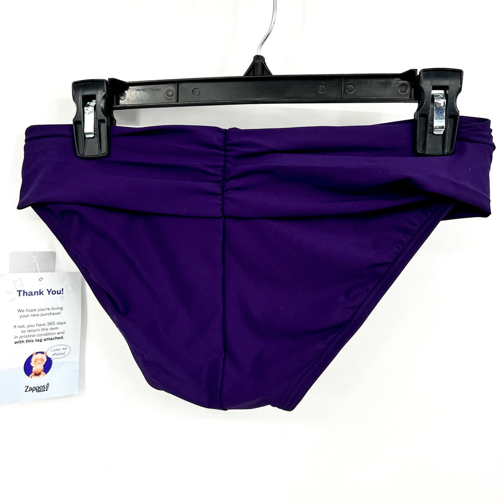 SUNSETS Unforgettable Shirred Brief Bikini Bottom Small Paradise Plum Purple NWT
