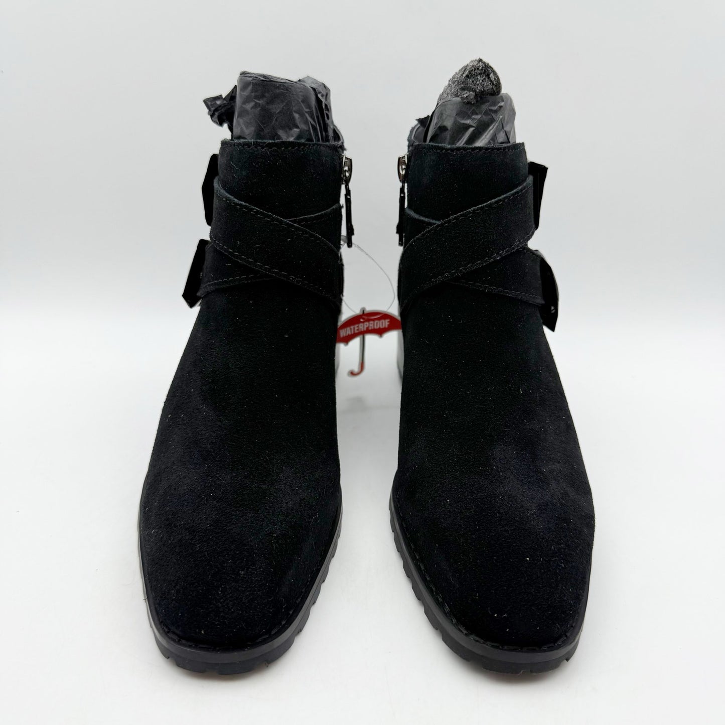 Blondo Womens Sway Ankle Booties US 6.5 M Black Suede Waterproof NWOB