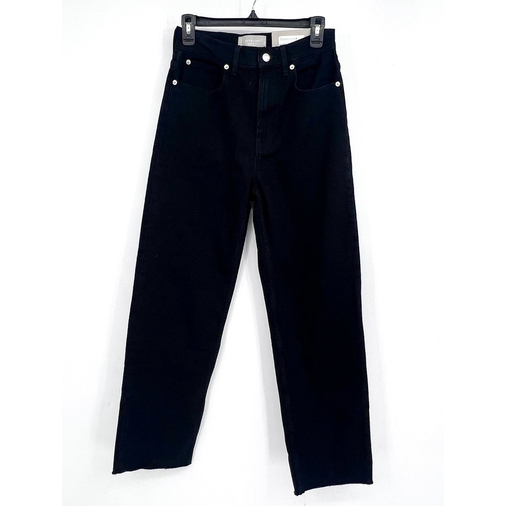 EVERLANE Womens Way-High Jeans 27x29 US 4 LONG Black Straight Organic Cotton NWT