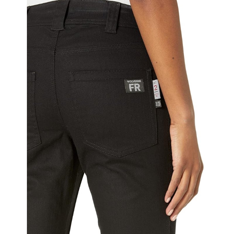 WOLVERINE Women's FR Flame Resistant Straight Jeans Size 14 Black Stretch NWT