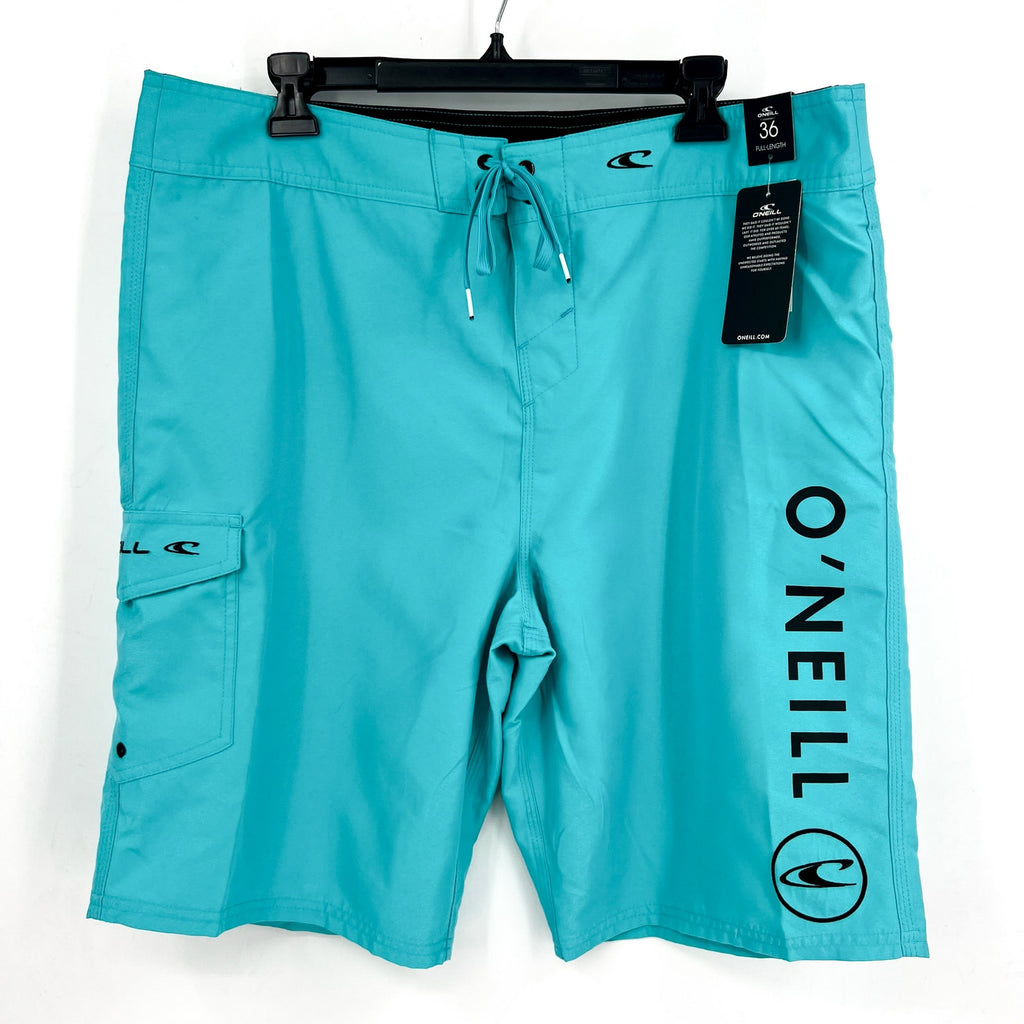 O'Neill Mens Santa Cruz Solid 2.0 Board Shorts Size 33 Turquoise Blue NWT
