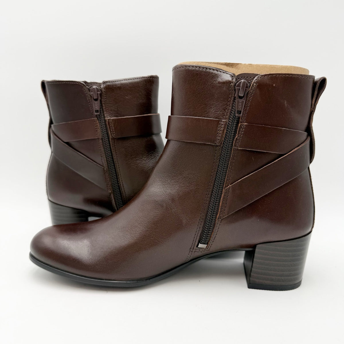 ECCO Womens Dress Classic 35 Heeled Ankle Boot EU 38 US 7-7.5 Brown Leather NWOB