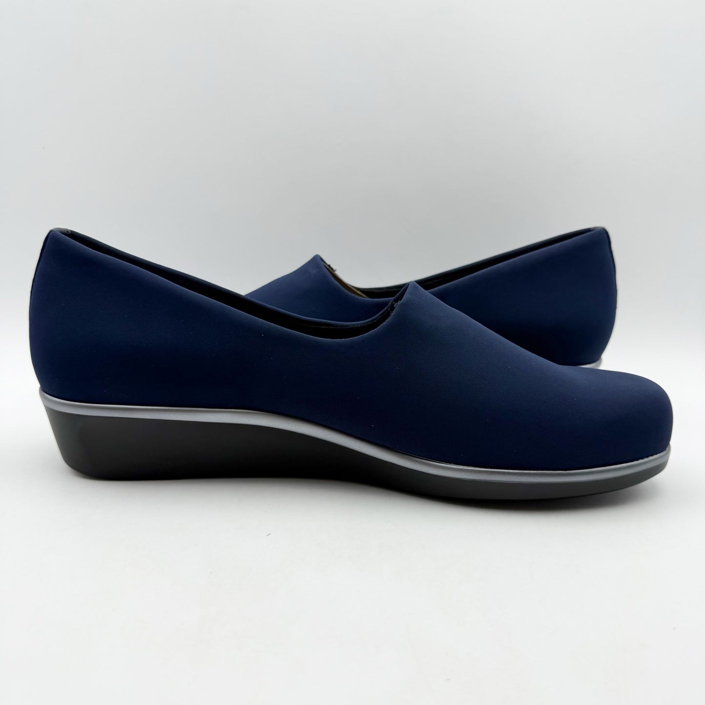 SAS Womens Bliss Slip On Wedge US 11 M Navy Blue Comfort NIB