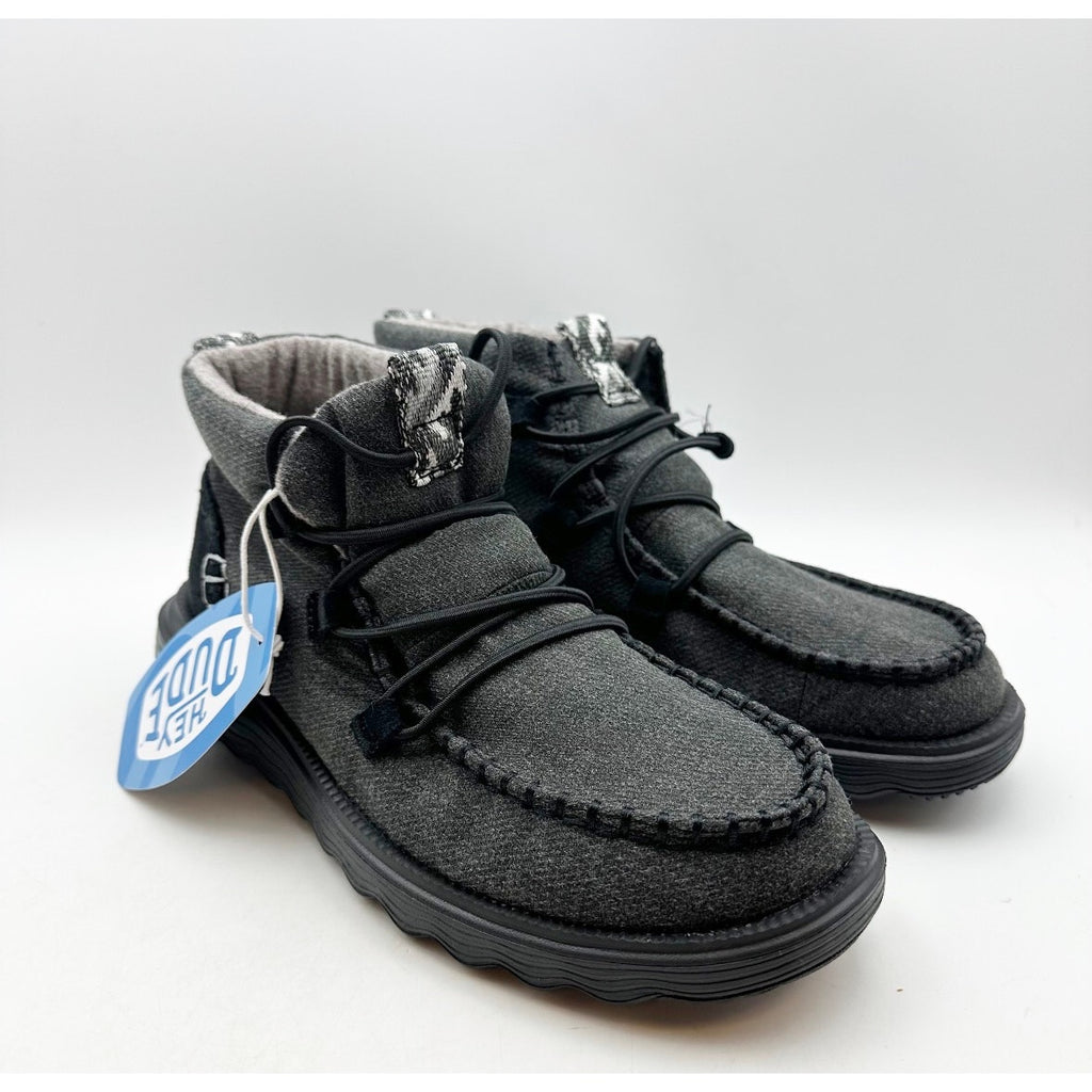Hey Dude Womens Reyes Ankle Boots Size 8 EU 39 Black Gray NIB