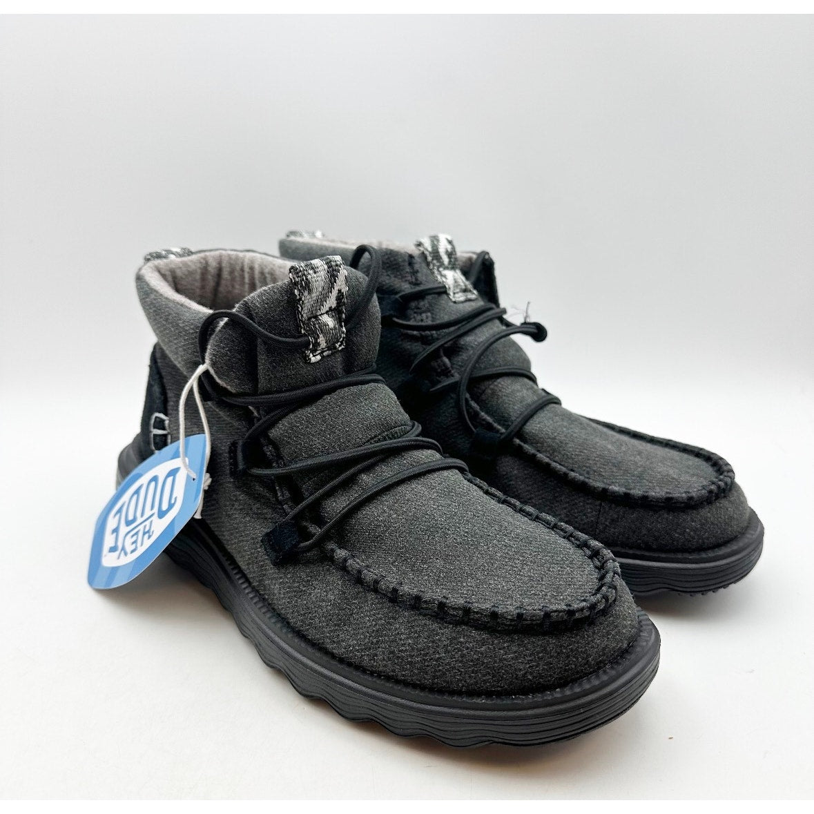 Hey Dude Womens Reyes Ankle Boots Size 8 EU 39 Black Gray NIB