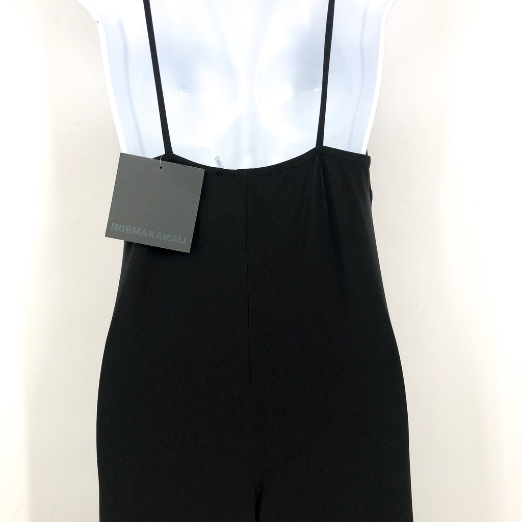 NORMA KAMALI Women's V neck Slip Jumpsuit Medium 38 Black V neckline NWT