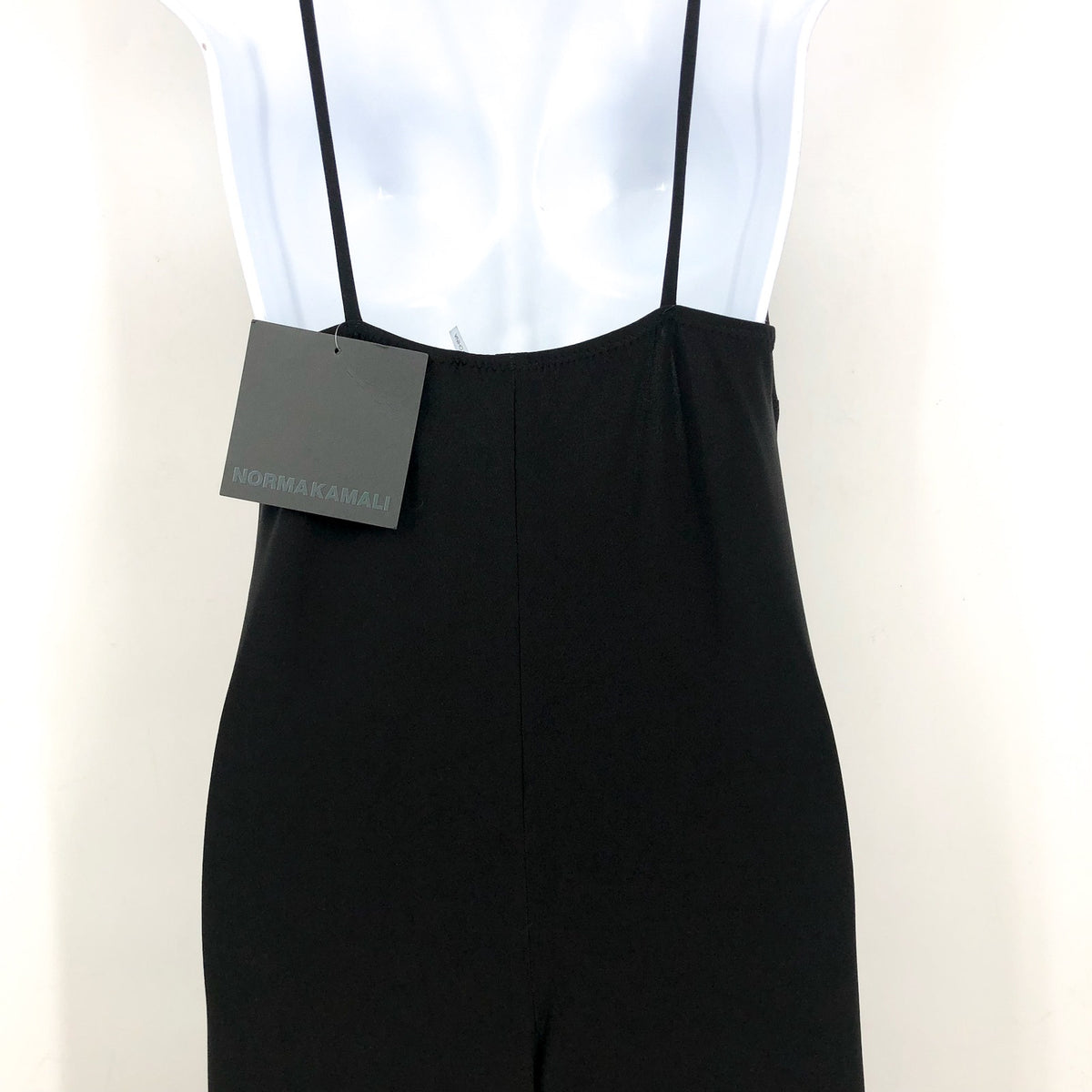 NORMA KAMALI Women's V neck Slip Jumpsuit Medium 38 Black V neckline NWT
