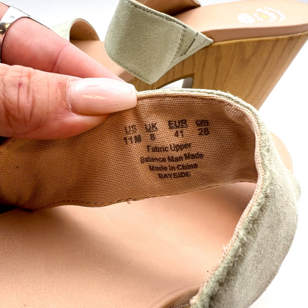 DR. SCHOLL'S Bayside Comfort Platform Sandals Size 11 Pistachio Green NWOB