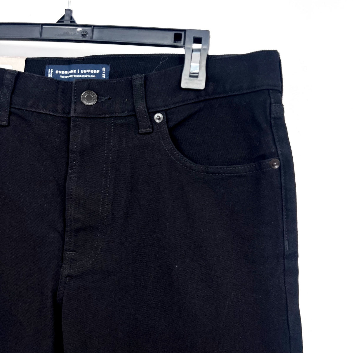 EVERLANE Men's Slim 4-Way Stretch Jeans 33x28 Black Uniform Organic Cotton NWT