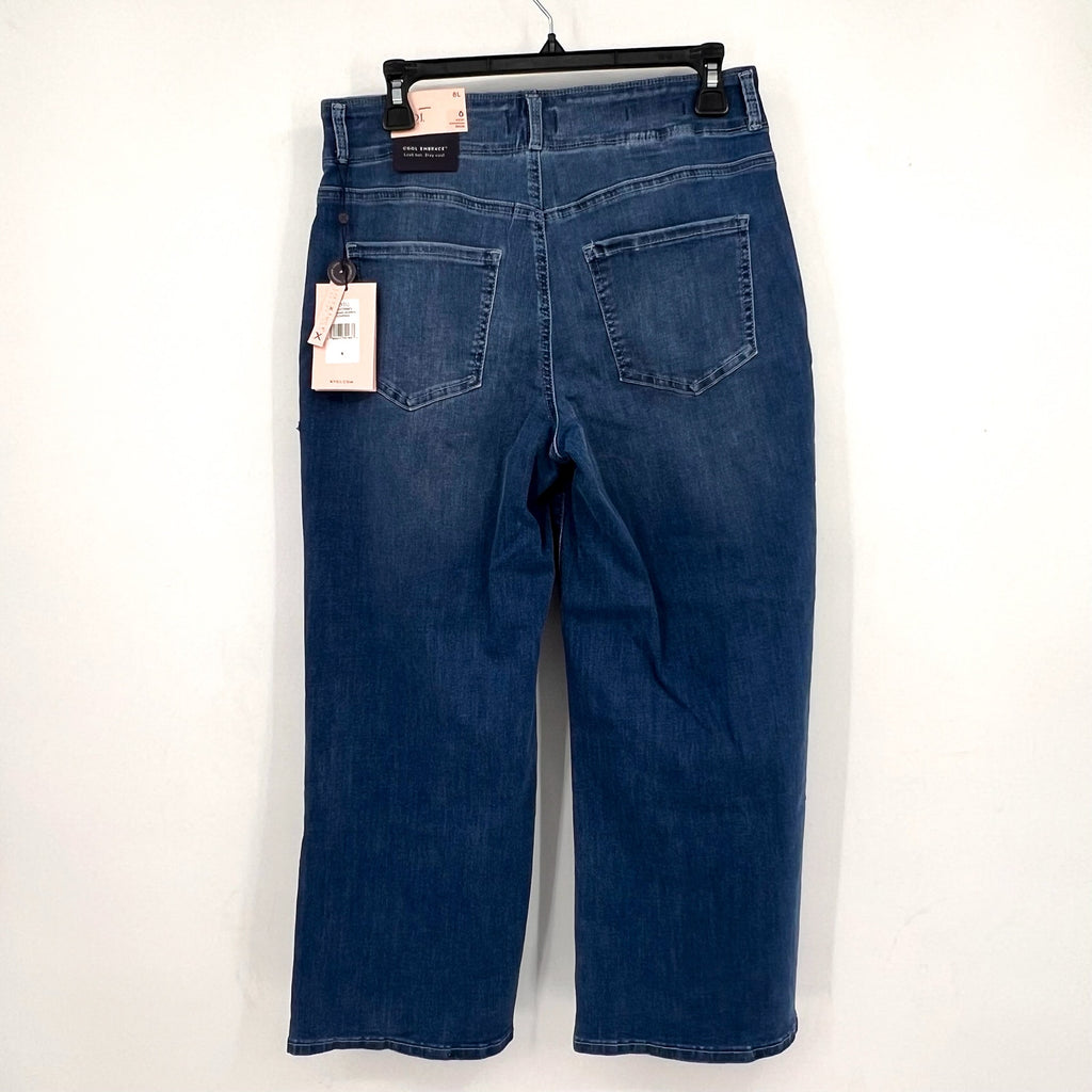 NYDJ Womens Cool Embrace Major Wide Leg Capri Jeans Size 8L Compass Blue NWT