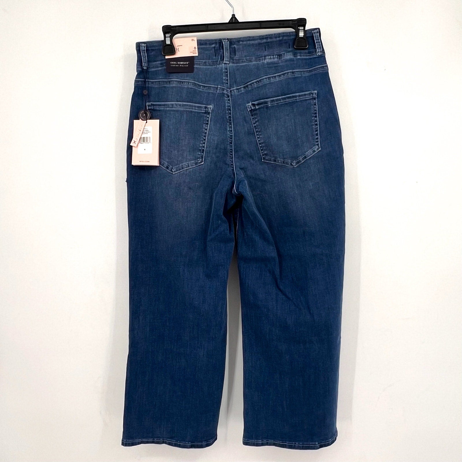 NYDJ Womens Cool Embrace Major Wide Leg Capri Jeans Size 8L Compass Blue NWT