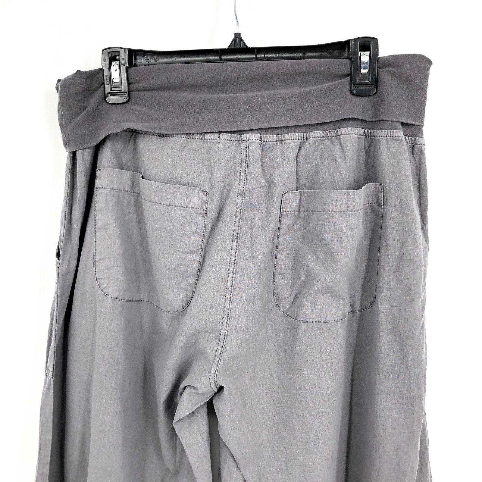 XCVI Women's Garni Crop Casual Pants Large Gray Nebulous Pigment Wide Leg NWT