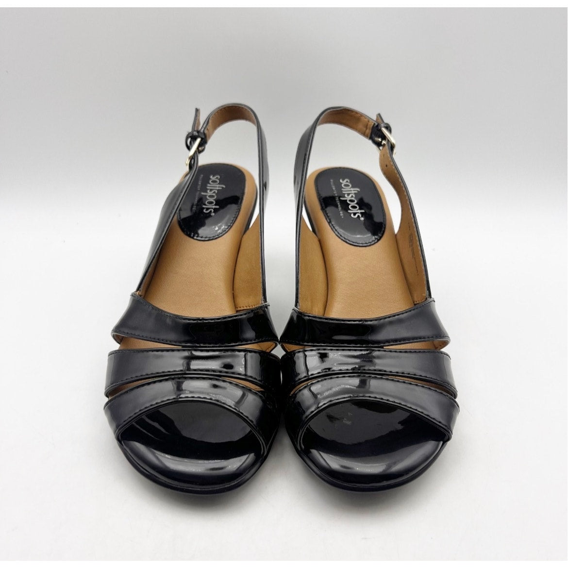 Comfortiva Women's Softspots Neima Heeled Sandals Size 7 WIDE Black Leather NWOB