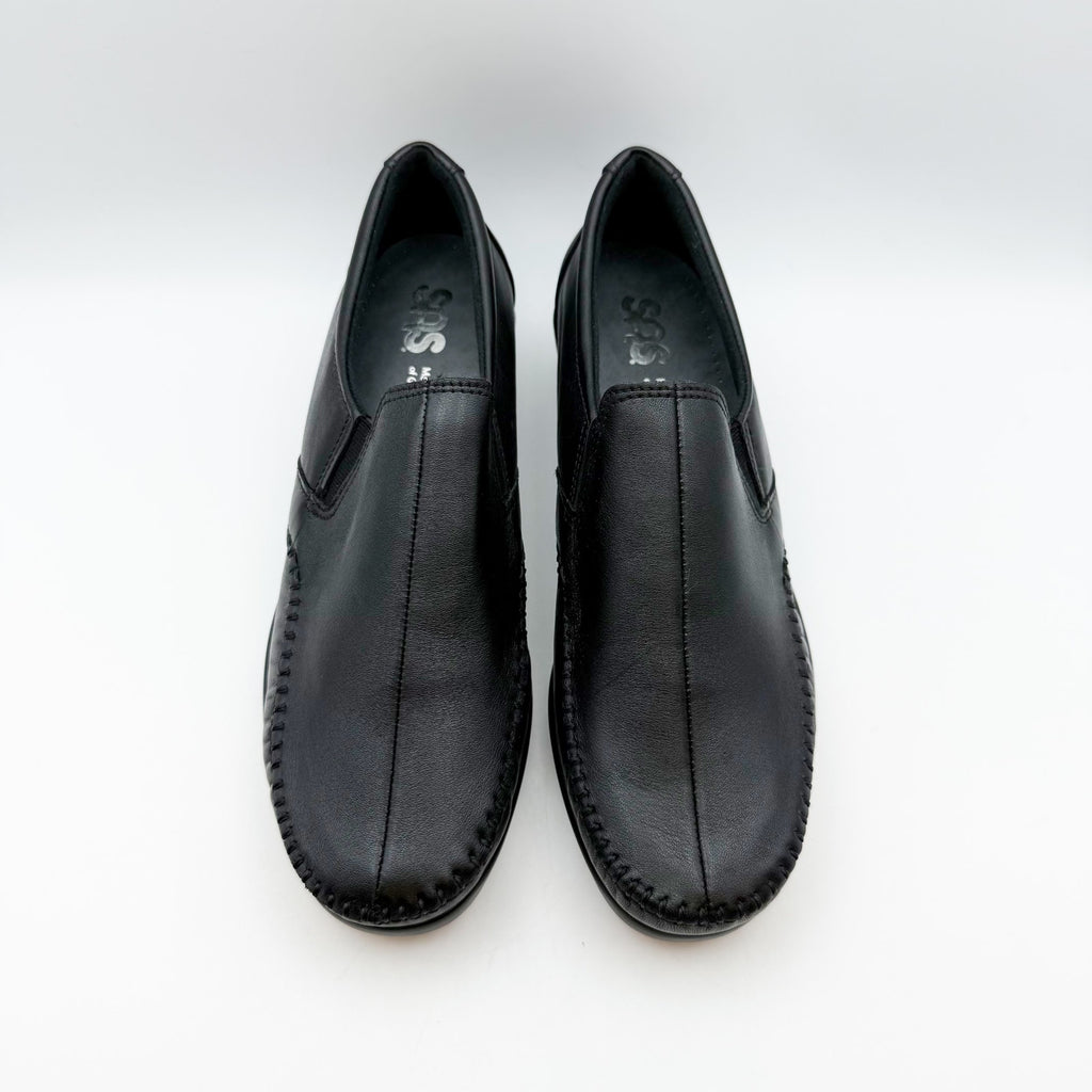 SAS Womens Dream Comfort Loafers US 8 Black Leather Hand Laced Moccasin NIB