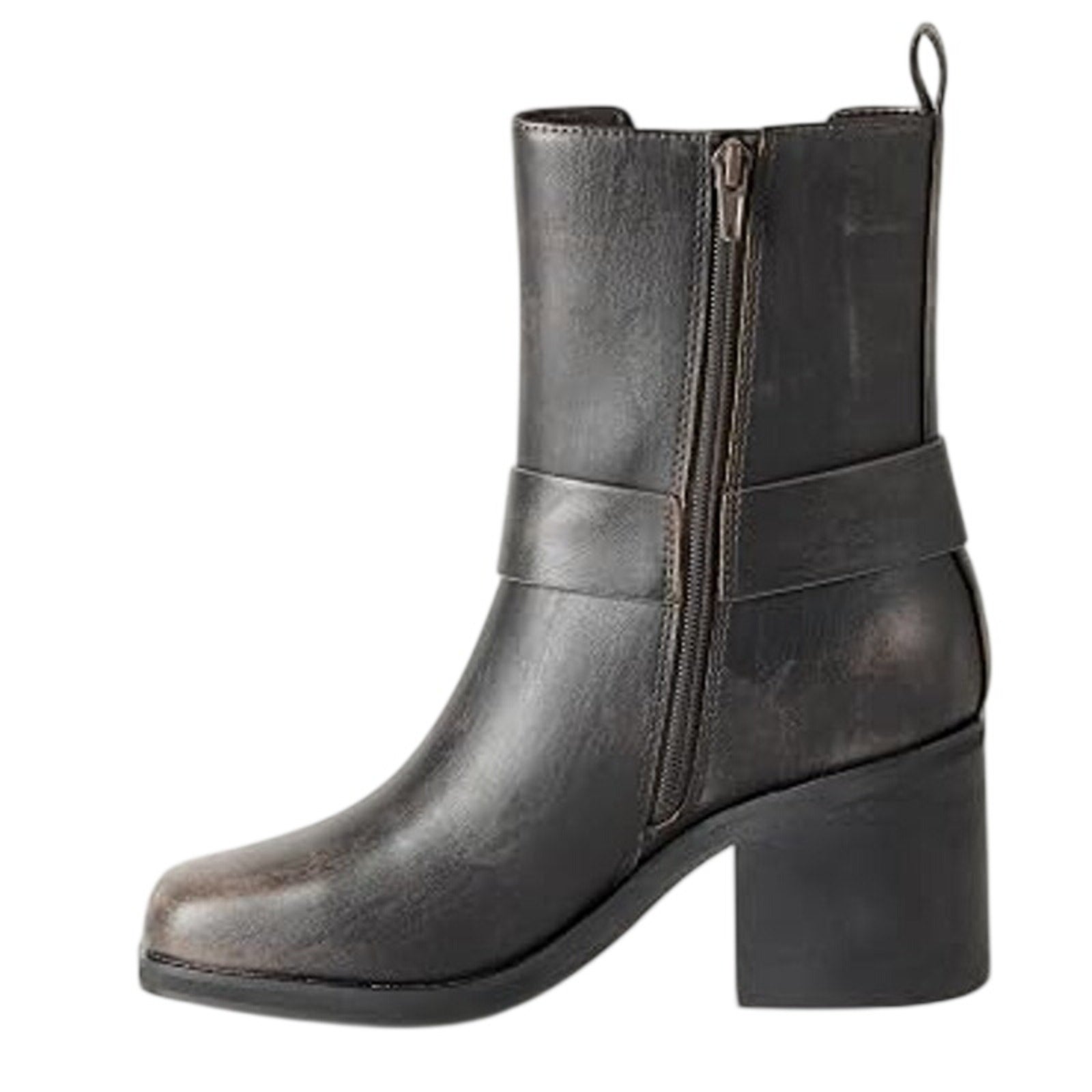 The Drop Womens Stevens Heeled Chelsea Boots US 7.5 Brown Distressed Cognac NWT