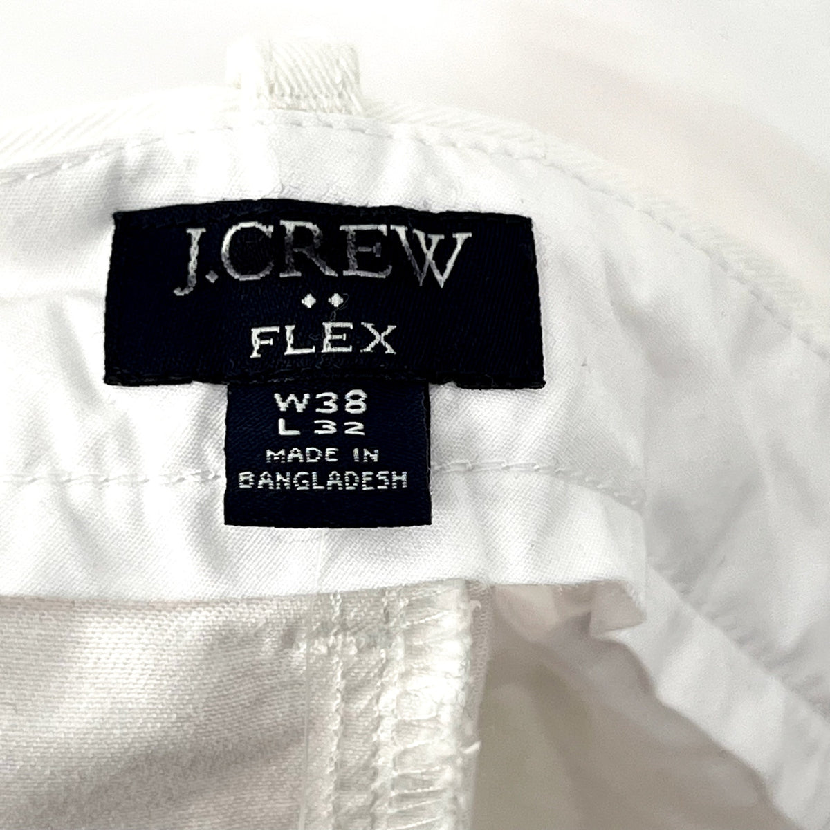 J.CREW Men's Slim-fit Flex Chino Pants 38x32 White Stretch Flat Front H3167 NWT