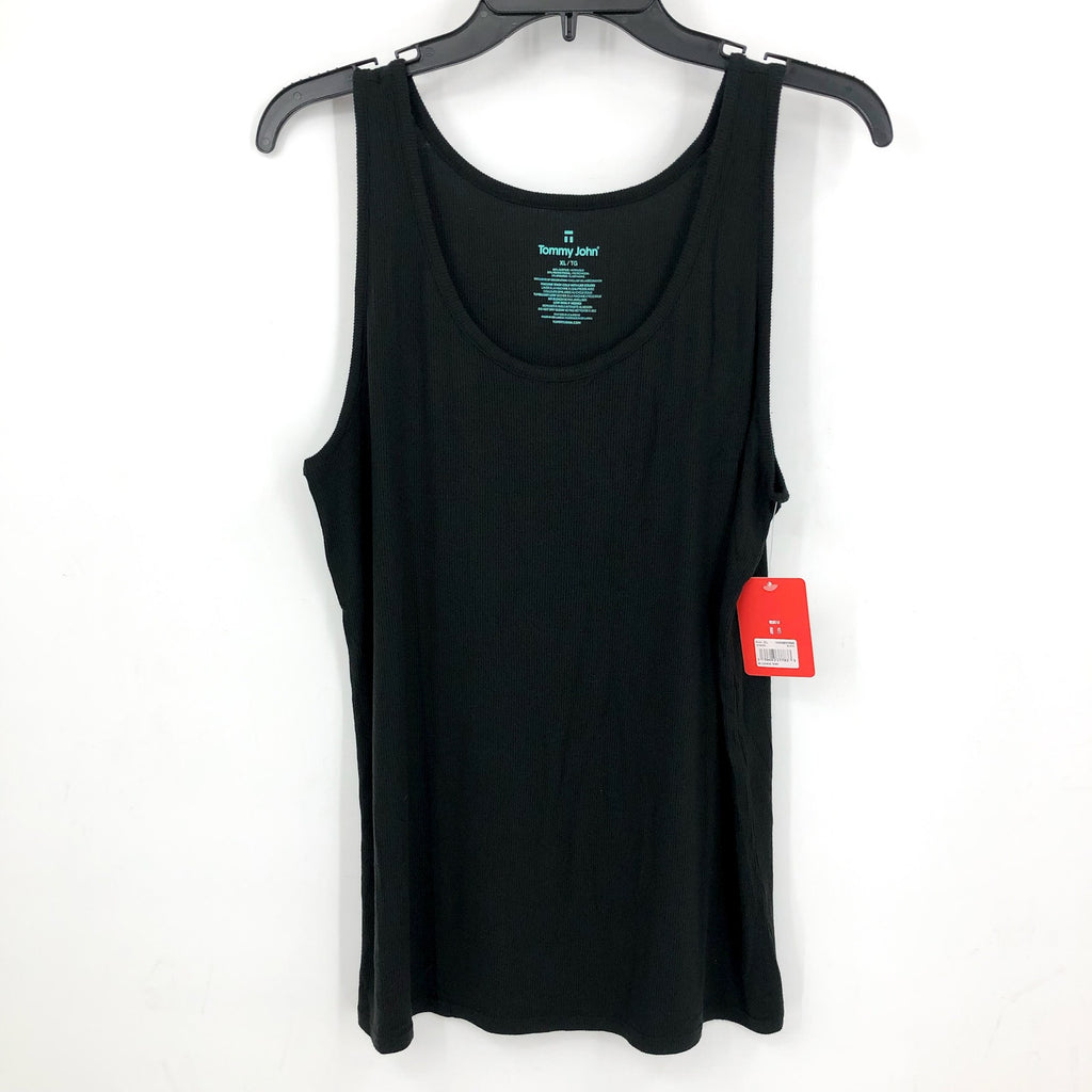 TOMMY JOHN Women's Downtime Lounge Tank Top XL Black Scoop Neck NWT