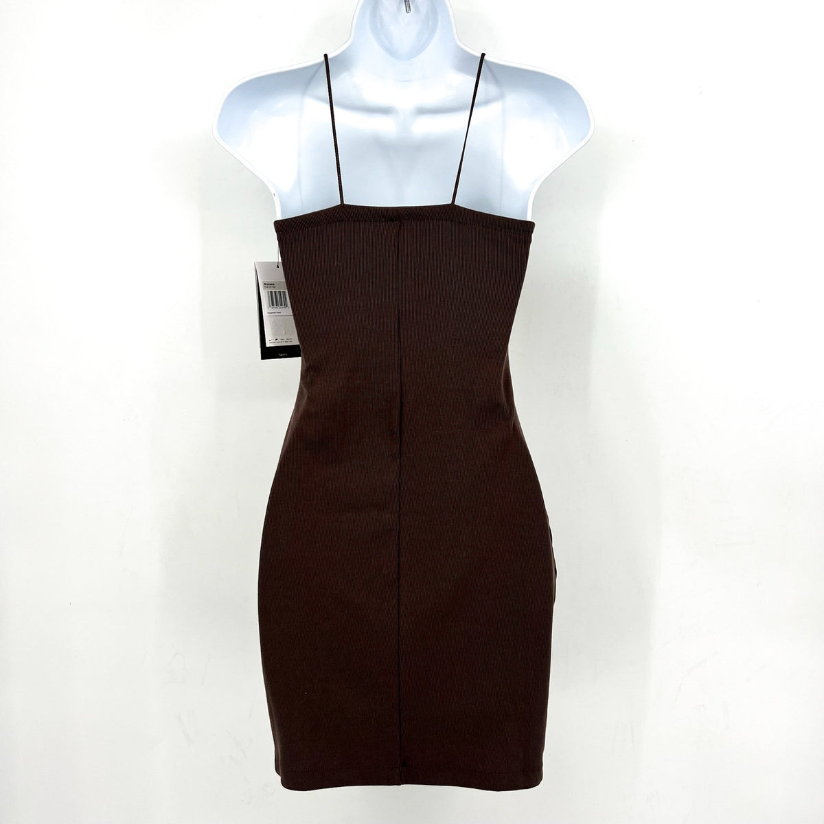 NIKE Women's Sportswear Chill Knit Mini Cami Dress XS Brown Ribbed NWT