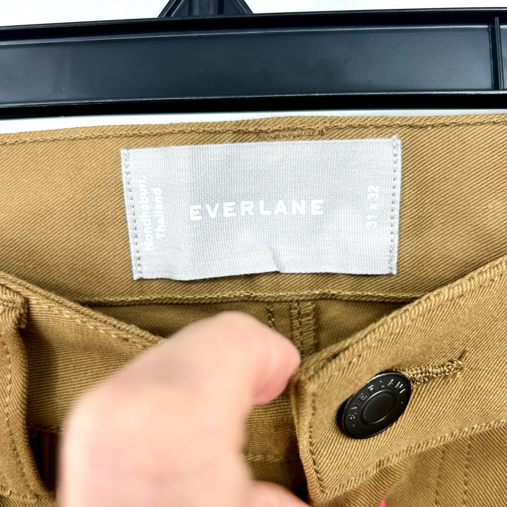 EVERLANE Men's The Performance 5-Pocket Pants 31x32 Tan Stretch NWT