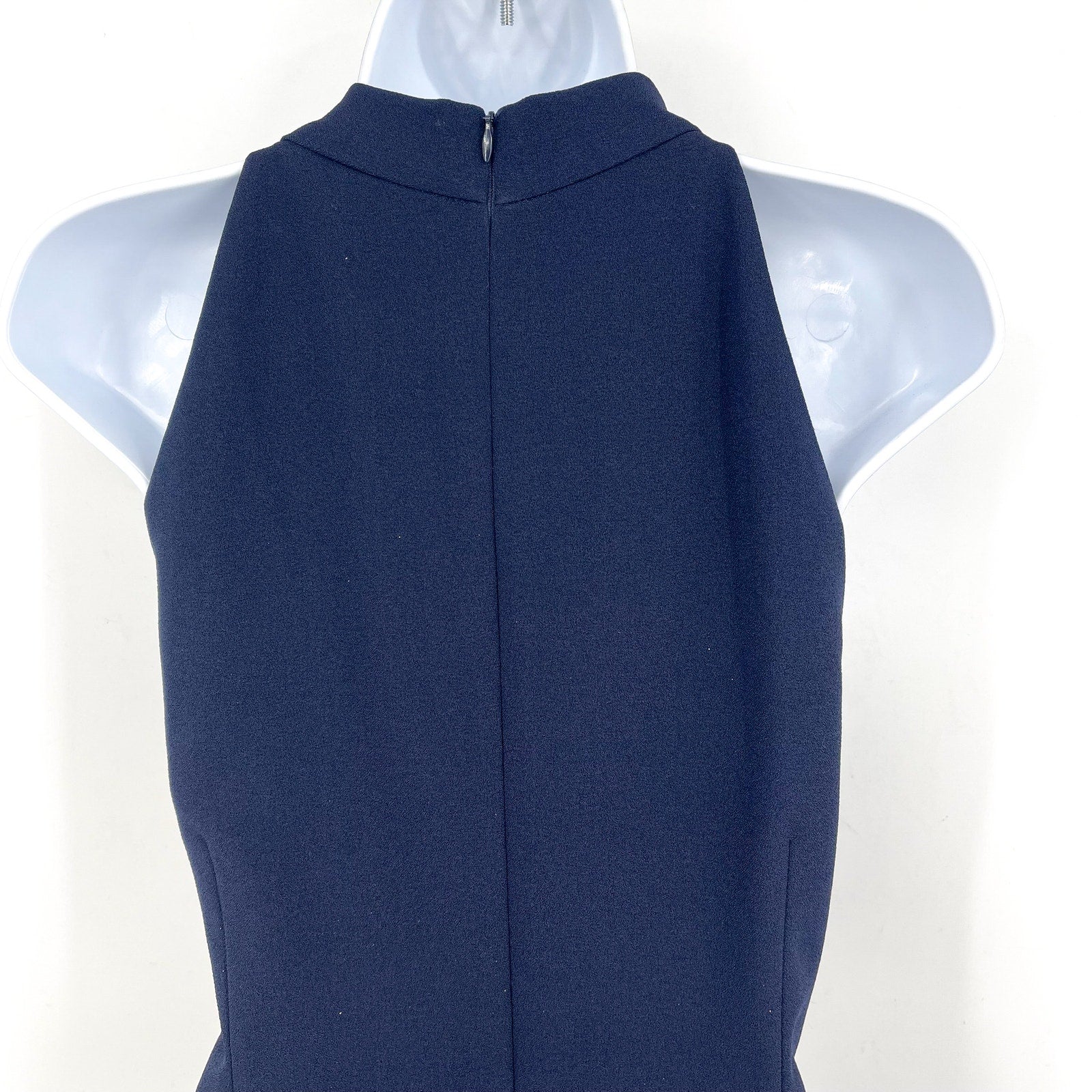 VINCE CAMUTO Signature Crepe Bow Jumpsuit Size 16 Navy Blue Halter Neck NWT
