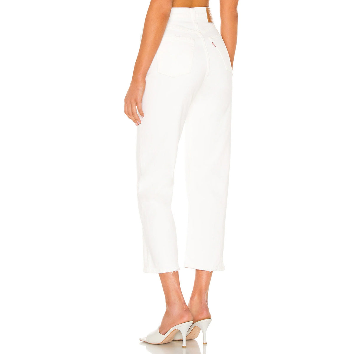LEVI'S Womens Ribcage Straight Ankle Jeans 32x27 US 14 Cloud White 726930076 NWT