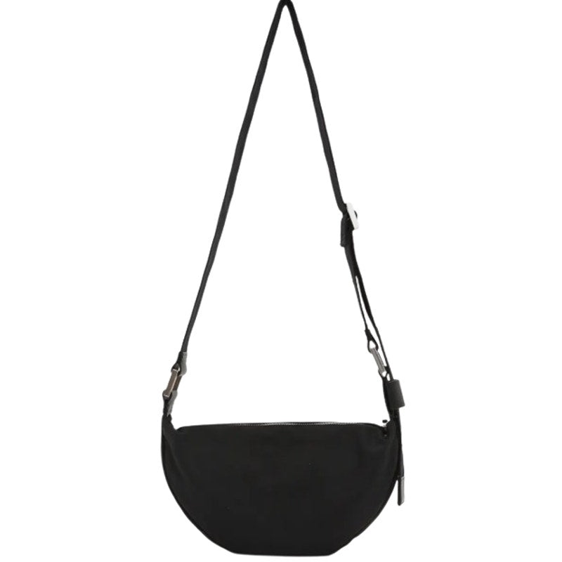 ALL SAINTS Women's Half Moon Nylon Crossbody Bag Small Black NWOT