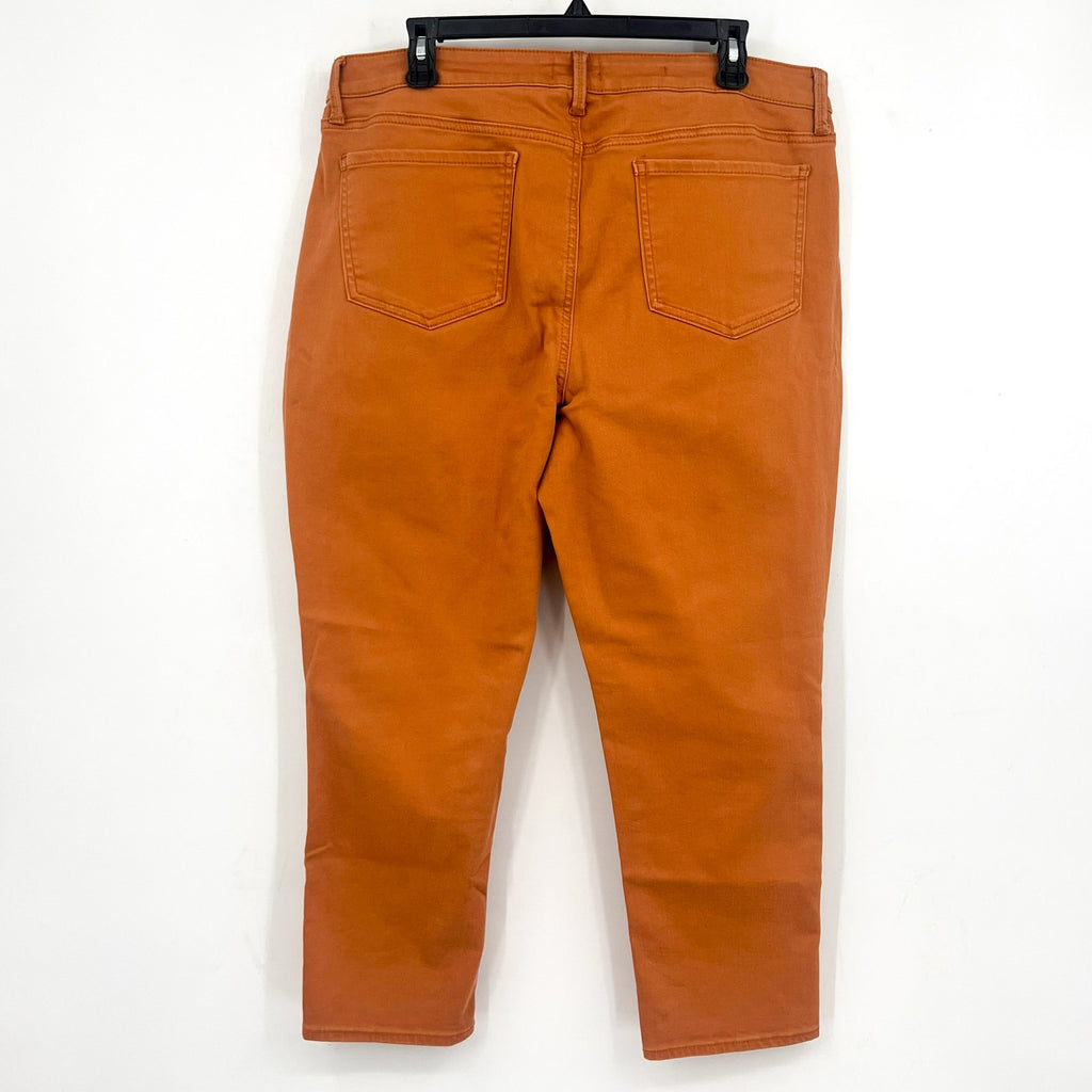 NYDJ Womens Margot Girlfriend Jeans Size 14 PETITE Rust Brown NWOT