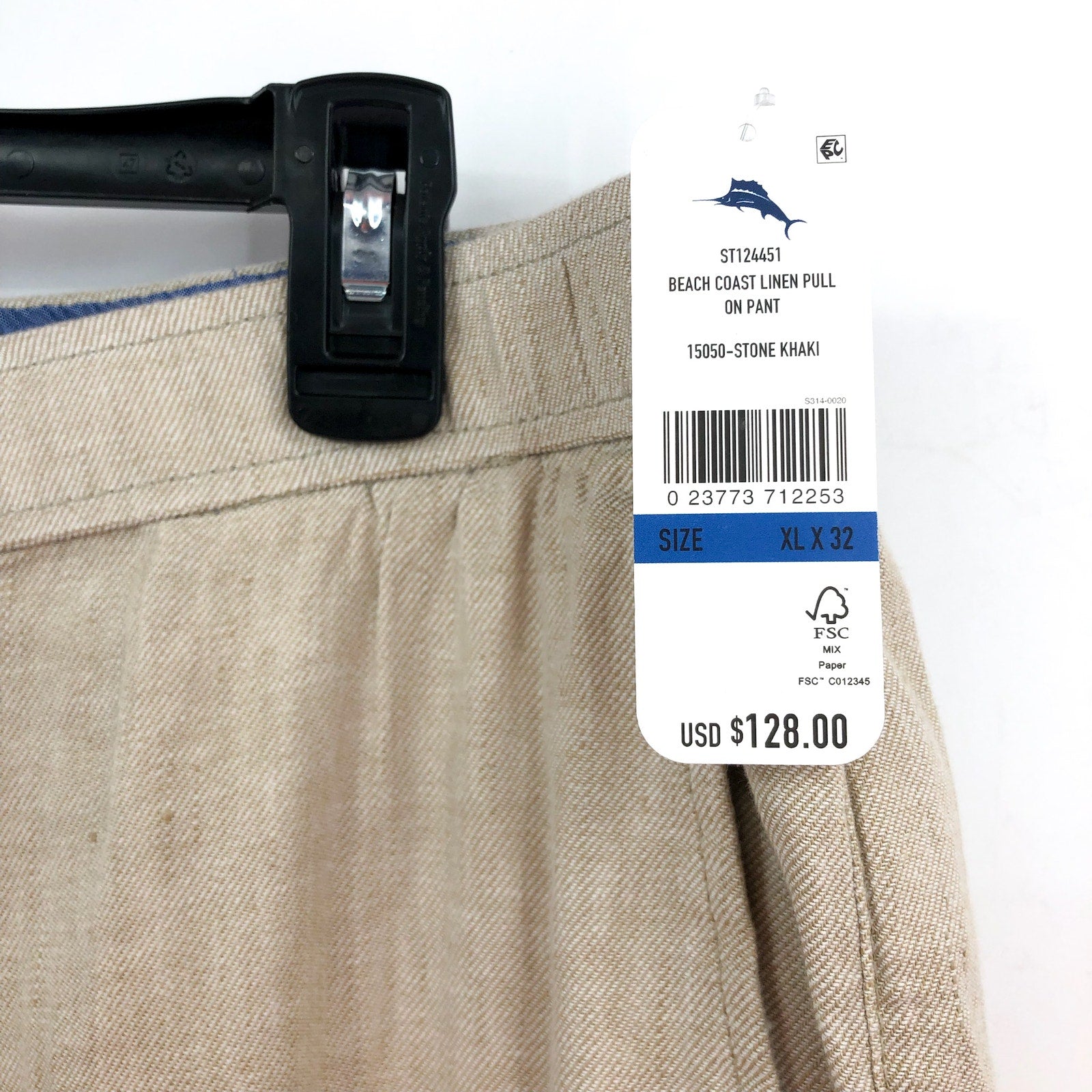 TOMMY BAHAMA Men's Beach Coast Linen Pants XL Stone Khaki 32" Inseam NWT