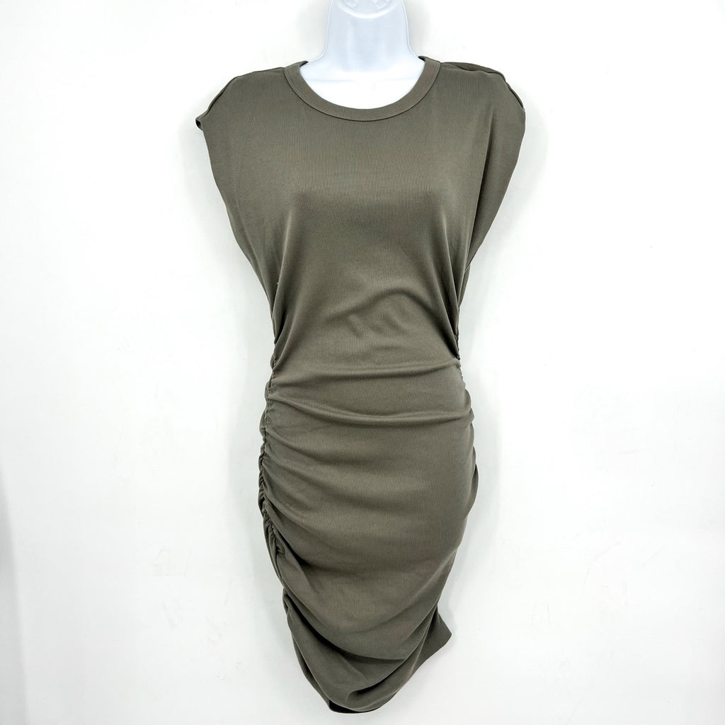 MICHAEL STARS Womens Ricci T-Shirt Dress Small Olive Green Short Sleeve NWT