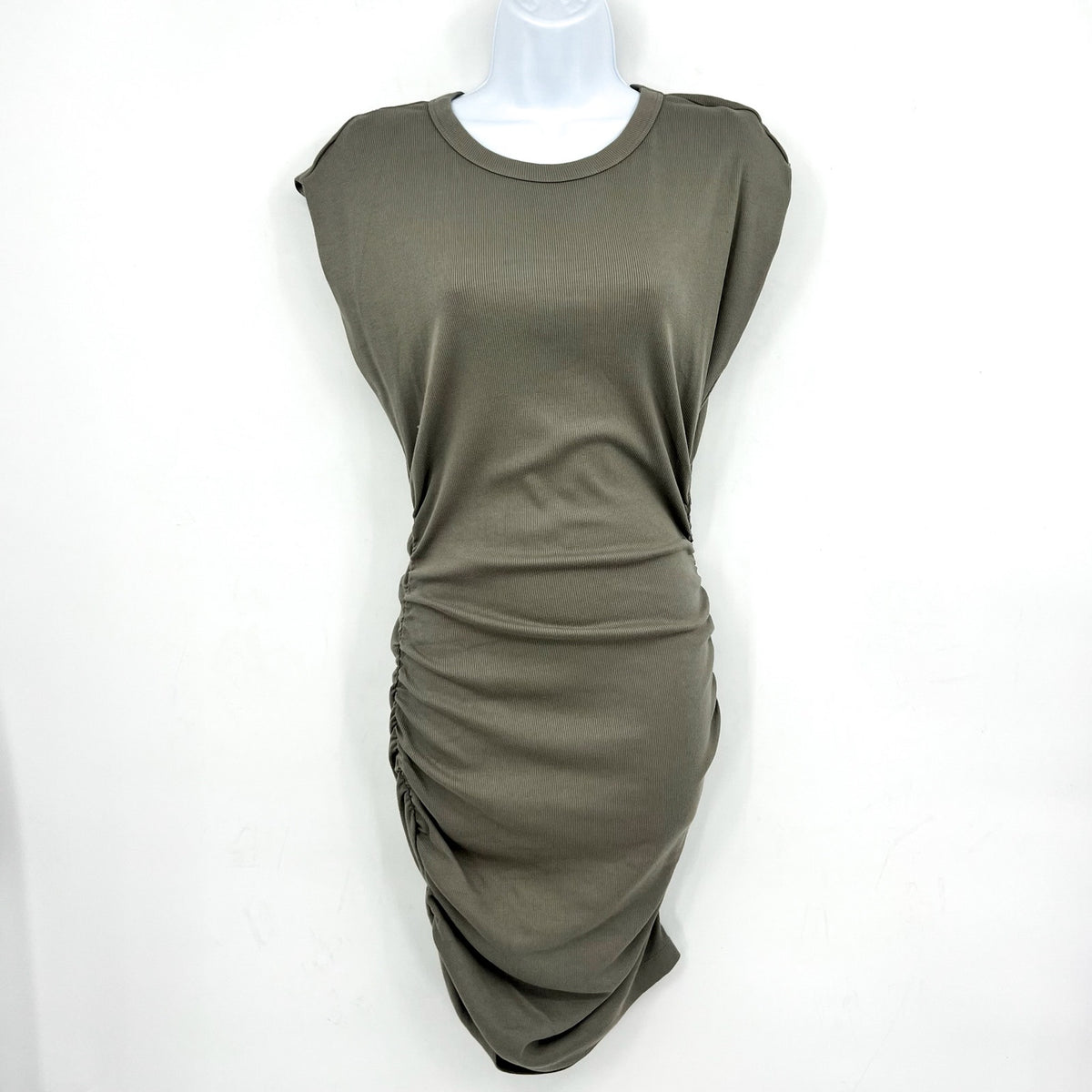 MICHAEL STARS Womens Ricci T-Shirt Dress Small Olive Green Short Sleeve NWT