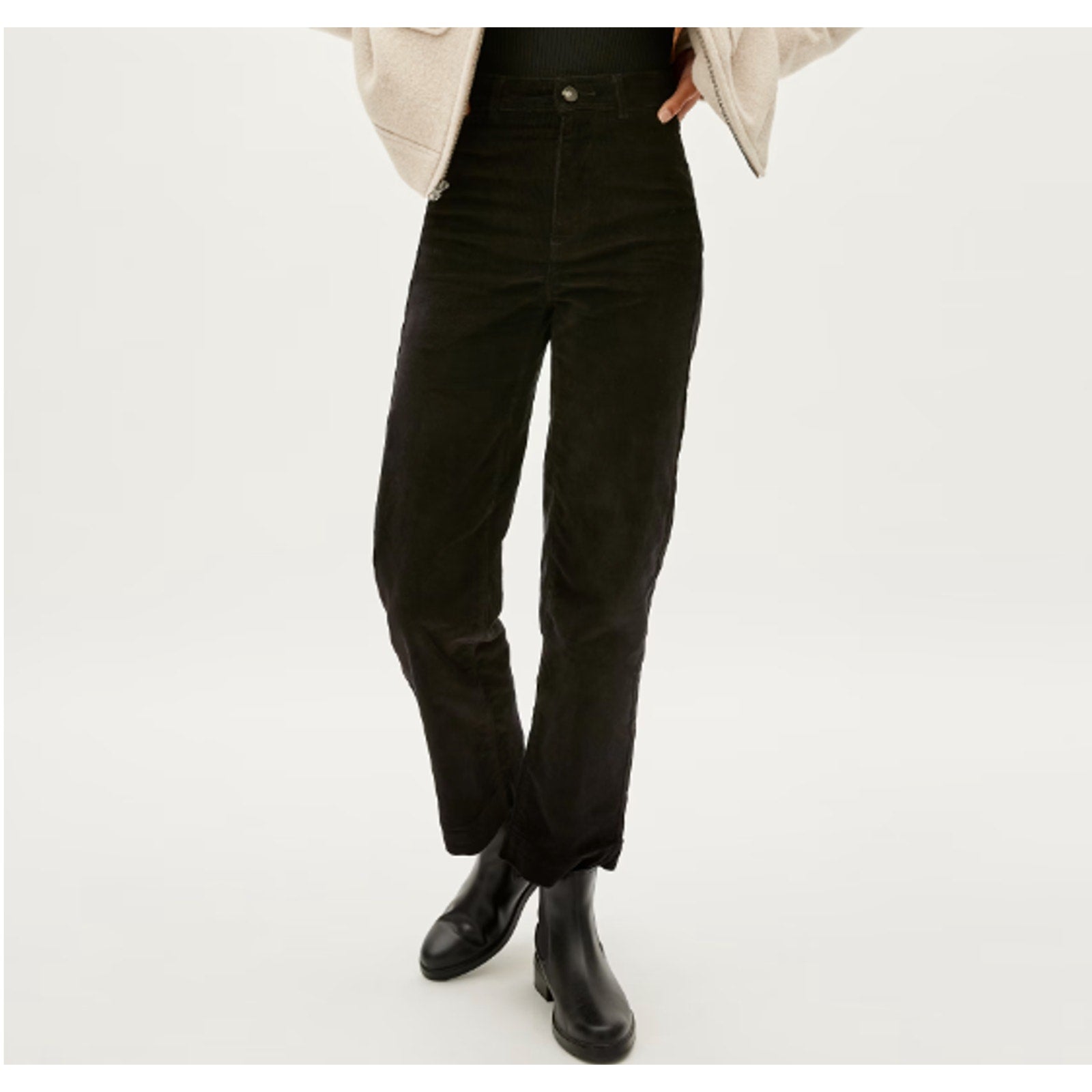 Everlane Womens The Corduroy Wide-Leg Pants Size 10 High Rise Black NWT
