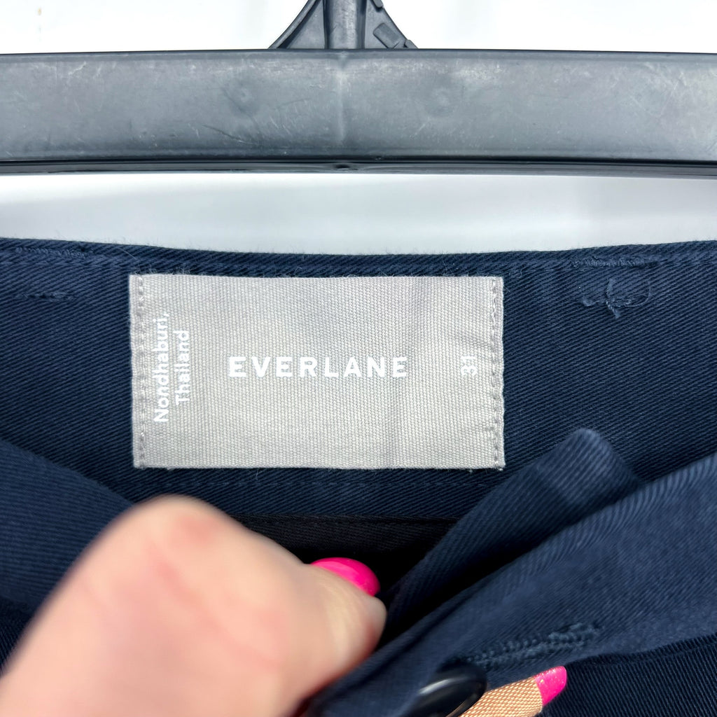 EVERLANE Men's The 9" Performance Chino Shorts Size 31 Navy Blue Slim-Fit NWT